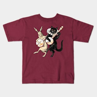 White Rabbit, Black Cat Kids T-Shirt